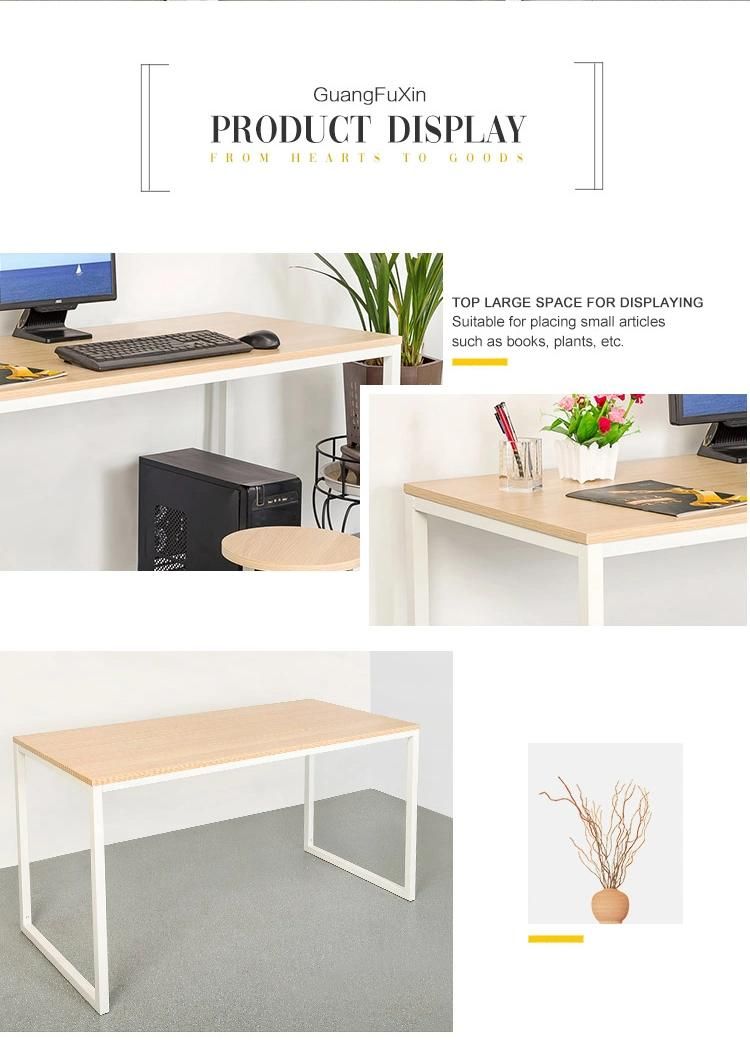 Home Office Single White Desk Metal Steel Wooden Computer Table Desk