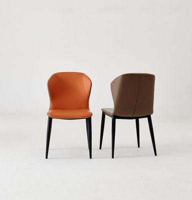 Home Furniture Orange Dining Chair PU Leather