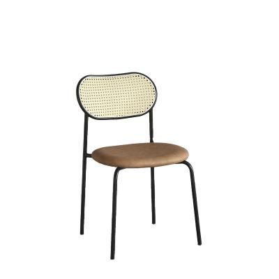Home Outdoor Living Room Chair Rattan Backrest Retro Chair Fashion Restaurant Coffee Dining Chair