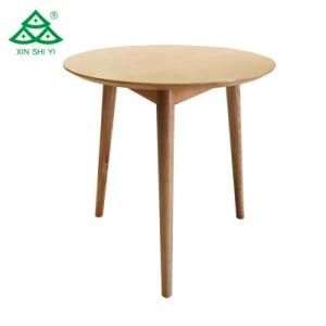 Cheap Simple Home Dining Room 3 Seater Solid Wood Round Table