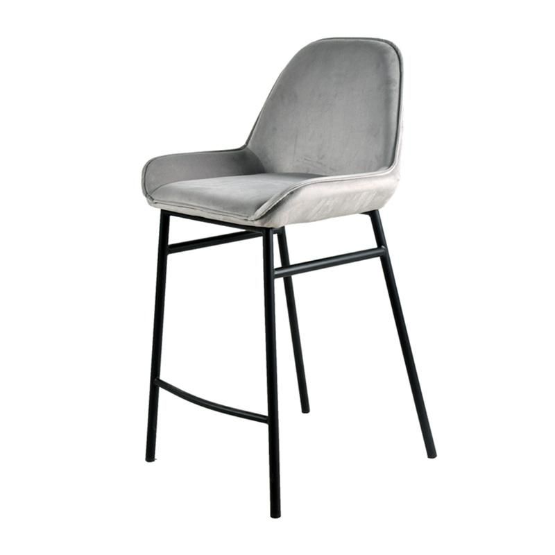 Luxury Cheap Price Room Nightclub Furniture Modern Gray Fabric Seat Bar Chair