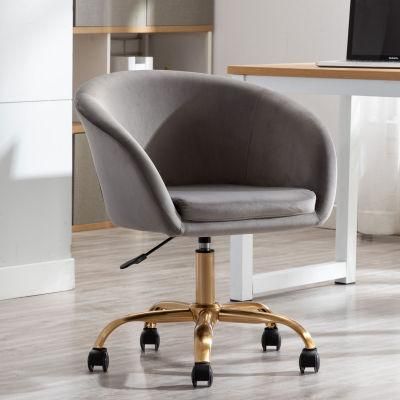 Home Office Chair Velvet Modern Desk Chair Upholstered Swivel Rolling Chair