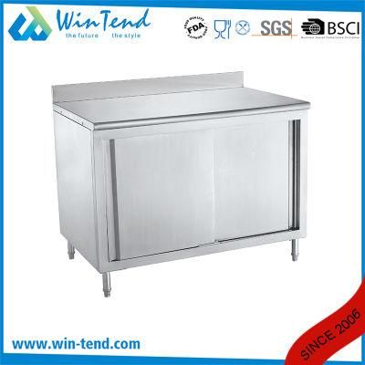 Two Layer Stainless Steel Cabinet Work Table for Restaurant Kitchen