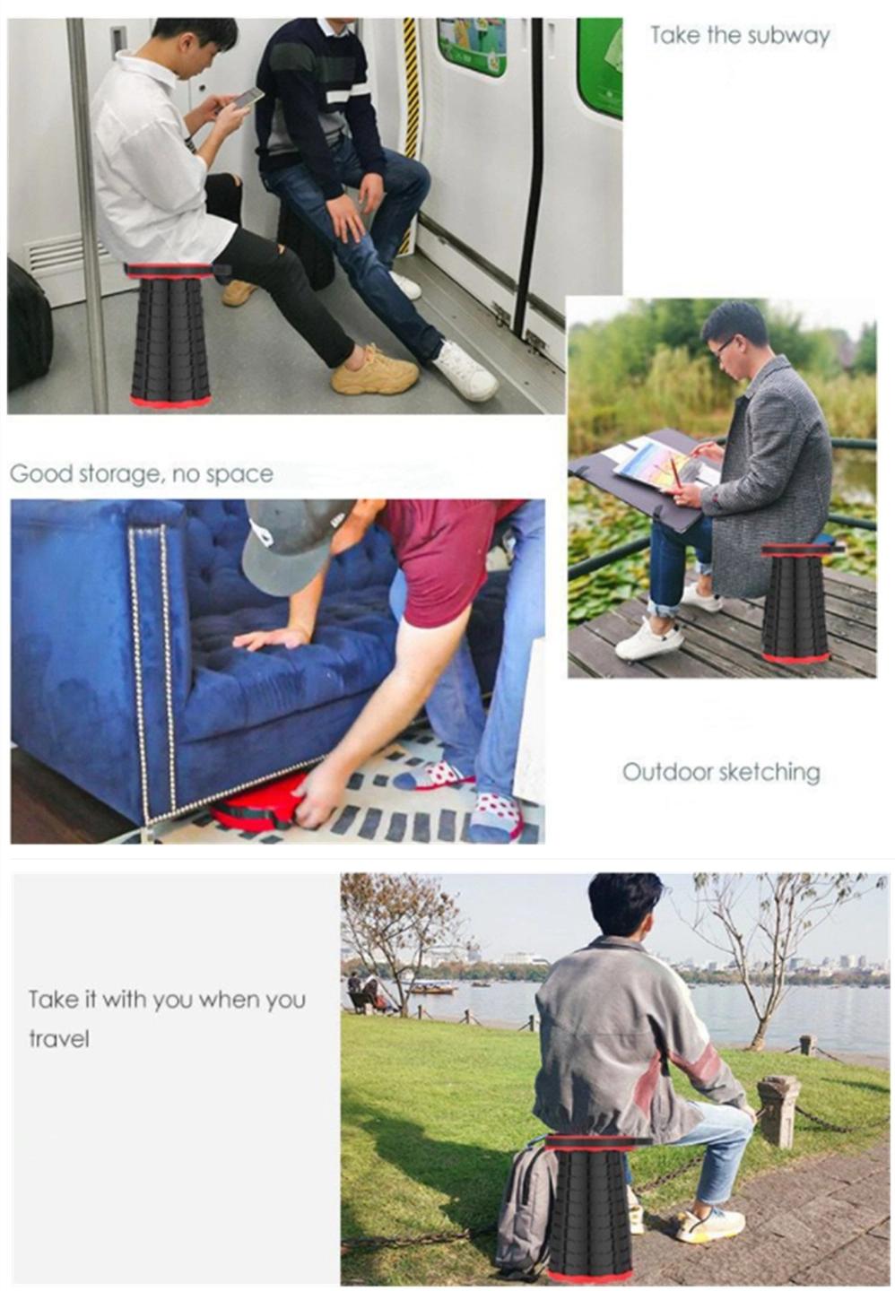 Wholesale Adjustable Camping Folding Collapsible Stool Outdoor Retractable Portable Stool