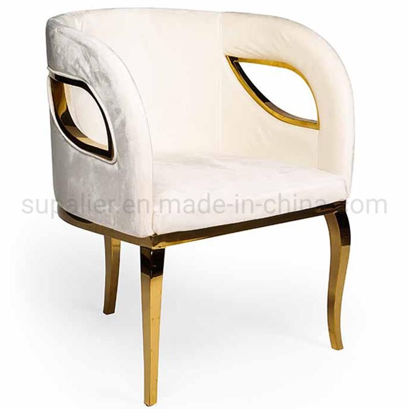 European Style Hotel Furniture White Leather Single Seater Sofa
