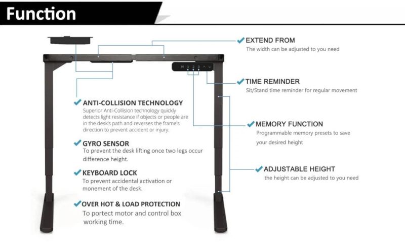 Exclusive Computer Stand up Desk Height Adjustable Standing Desk Factory