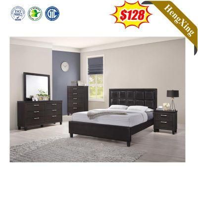 European Style Hotel Home Bedroom Furniture MDF Double King Wooden Bed