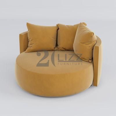 Italian Design Luxury Style Home Furniture Wholesale Living Room Velvet Accent Chair Modern Leisure Fabric Single Chair with Pillows