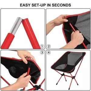 Portable Compact Ultralight Folding Beach Hiking Backpacking Moon Leisure Chair