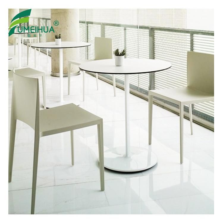 Phenolic Resin Round White Coffee Table with Chair