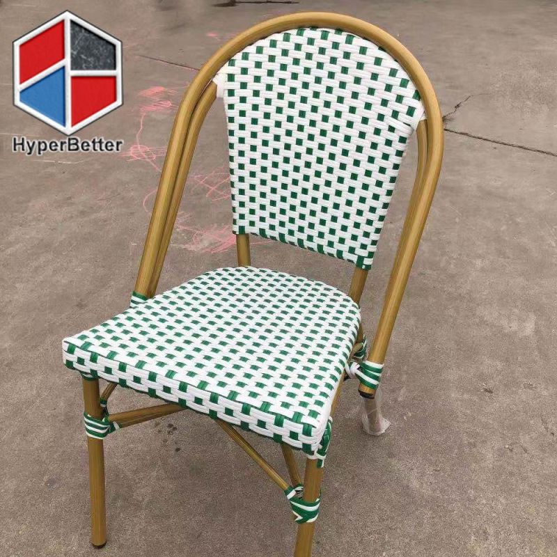 Green Plastic Rattan Coffee Chairs Exterior Coffee Chairs