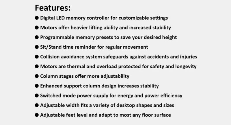 Rising 3-Stage Adjustable Steel Standing Computer Motorized Desk