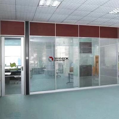 Promotion Aluminum Glass Partition Wall with Aluminum Venetian Blinds