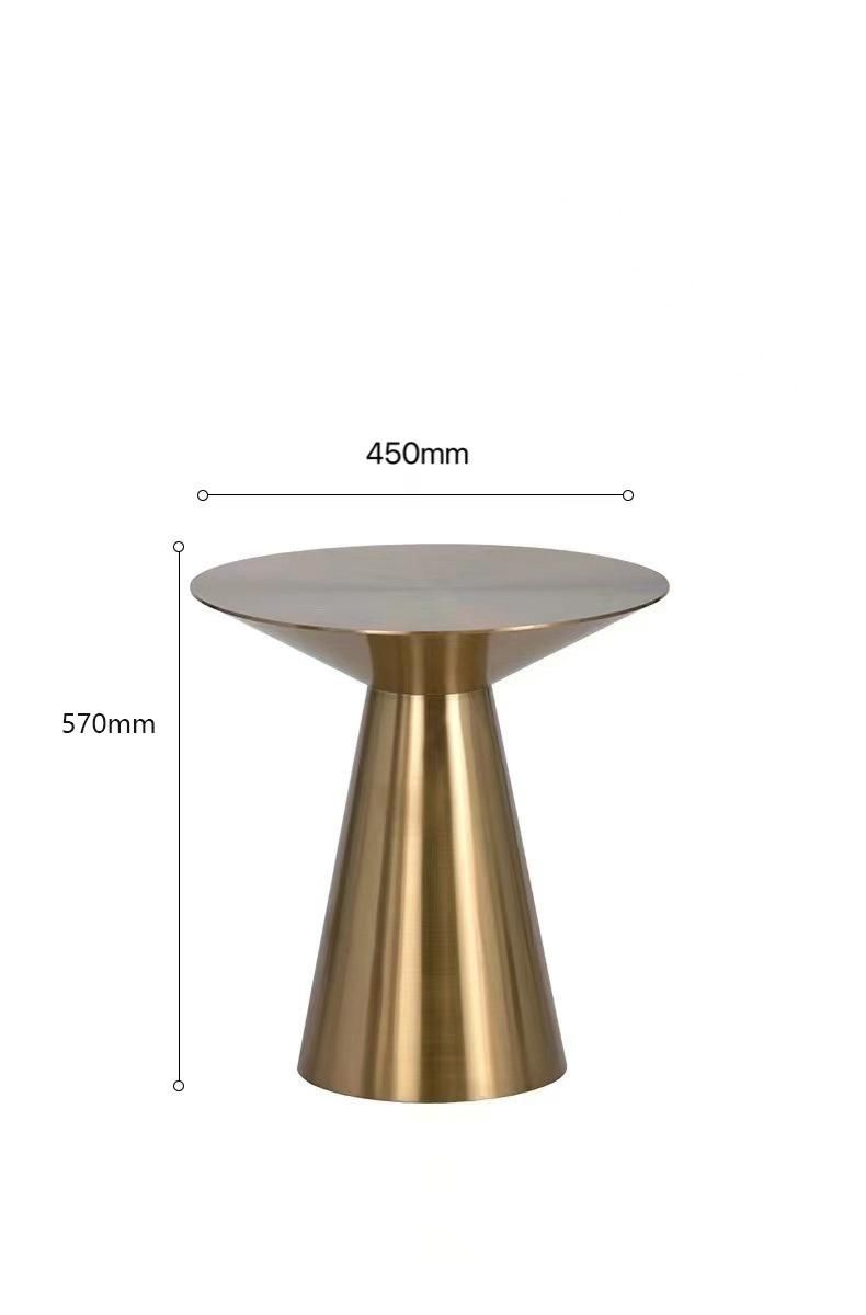 Modern Metal Furniture Round Titanium Stainless Steel Coffee Table