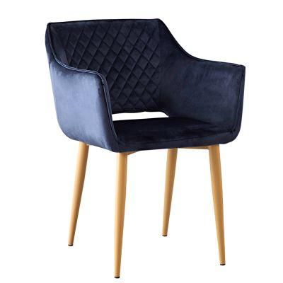 Hot Sale Short Back Upholstery Fabric Diamond Pattern Back Dining Chair