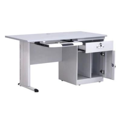 Adjustable Computer Office Table Single Pedestal Steel Workstation Computer Desk with Cabinet