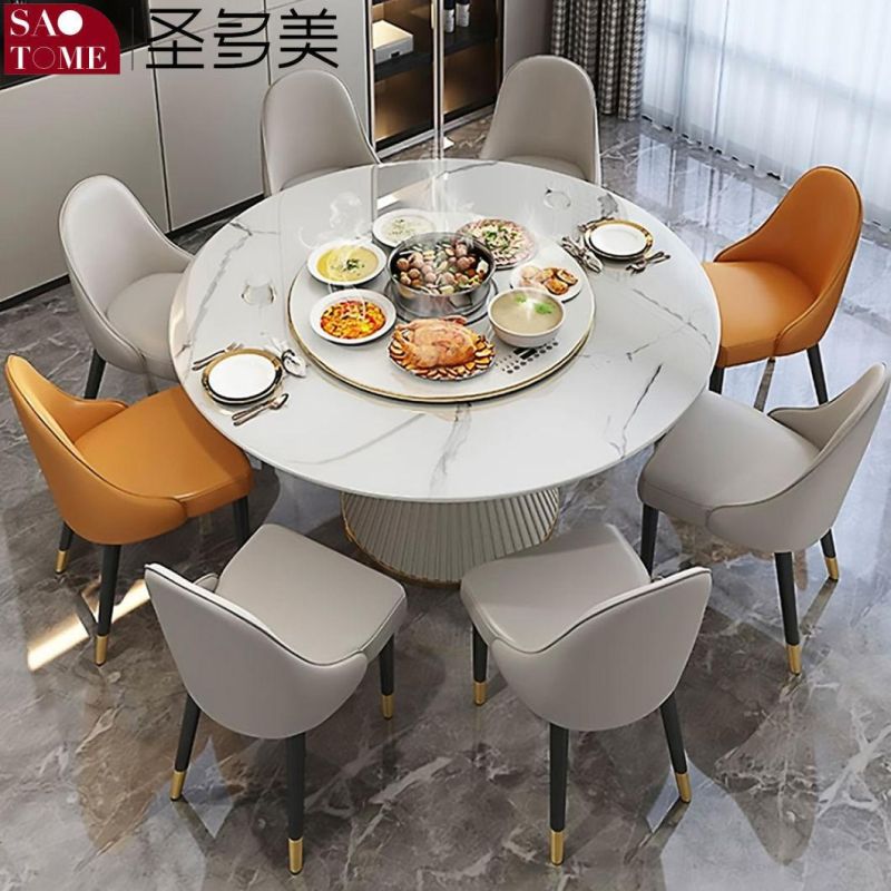 Foshan, China Stainless Steel + Carbon Rock Plate Table and Chairs Dining Furniture