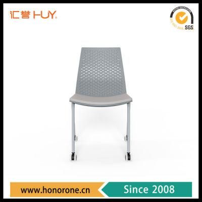 Simple Structure PP Molding in One Office Chair with Soft PU Cover