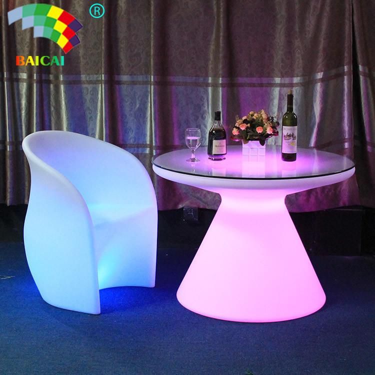 New Design 16 Colors Changing Hotel Furniture LED Bar Table