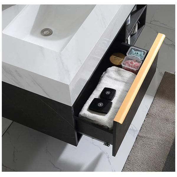 Nordic Bathroom Cabinet Combination Modern Minimalist Fish Maw White Countertop Marble Basin Vanity Cabinet Bathroom Vanity