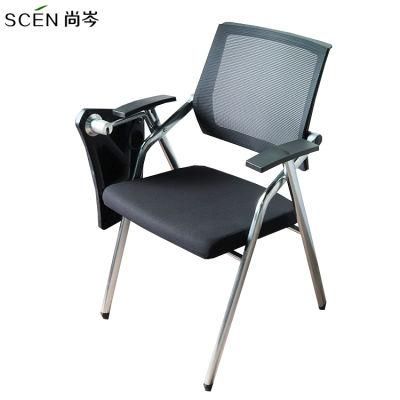 Modern School Sketch Chair Plastic Office Training Chair with Writing Pad Laptop Table