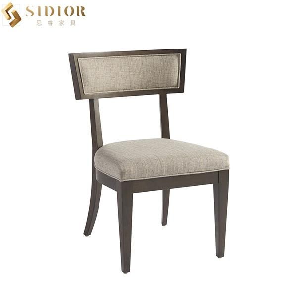 SGS Modern Comfortable Fabric Upholstered Solid Wood Dining Chair for Restaurant