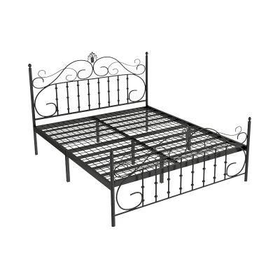 Wholesale Hotel Furniture Dormitory Convenient Folding Metal Bed Simple Atmospheric Iron Metal Single Double Bed