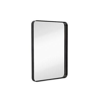 Wholesale Home Decor Black Gold Rectangle/Round Shape Decorative Makeup Metal Frame Framed Bathroom Wall Mirror