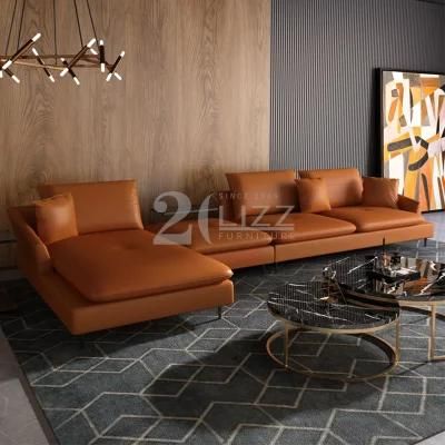 New Design Home Furniture Living Room Corner Sofa Italian Leather Sofa Set