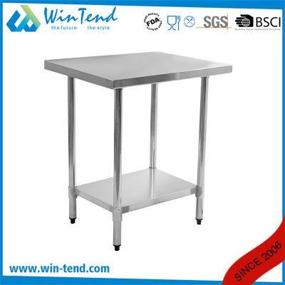 2 Layers Round Tube Galvanized Work Table for Kitchen Using