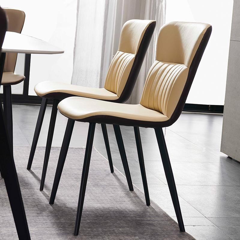 Wholesale Furniture Hotel Cafe Modern Metal Legs Leather Dining Chairs