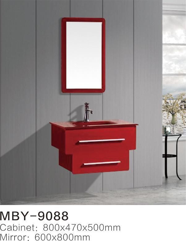 White Wall Mounted LED Mirror PVC Bathroom Cabinet