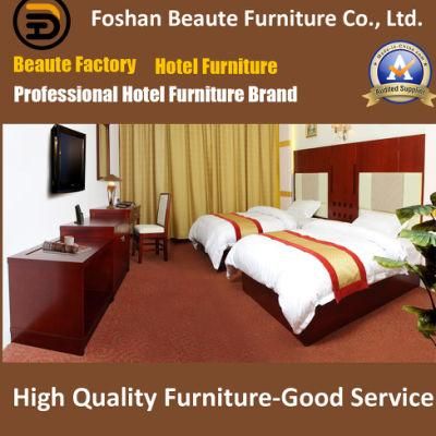 Latest Modern Comforable Simple Veneer with Lacquer Double Hotel Hospitality Guest Room Furniture (NCHB-500102011)