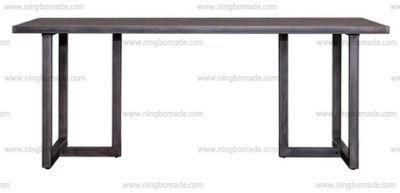 Modern Contemporary Luxury Furniture Ebony Oak Veneer Antique Nature Iron Dining Table