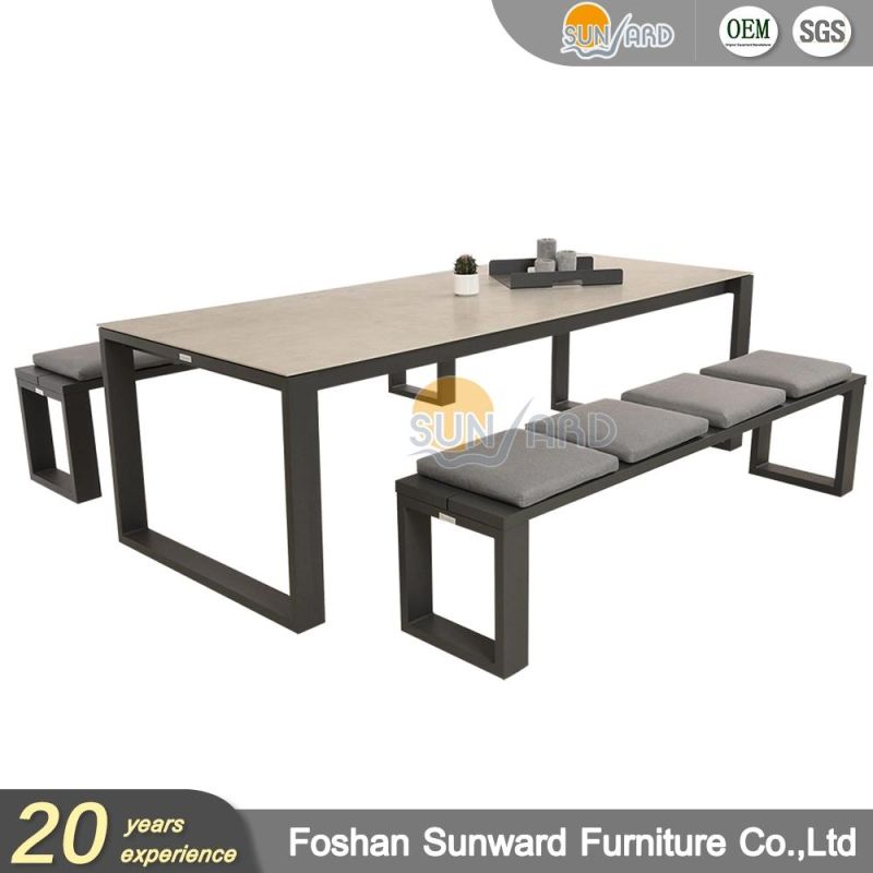 Outdoor Aluminum Porch Balcony Garden Dining Chair and Dining Table Set Furniture