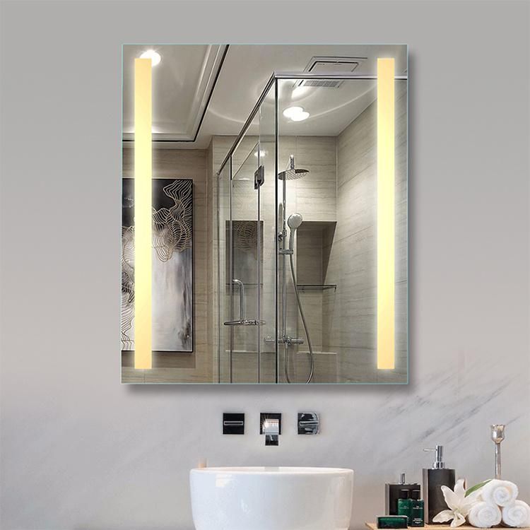 China Factory 500*700mm Bathroom Wall Hang Mirror Touch Control LED Lighted Mirror with Demister Pad