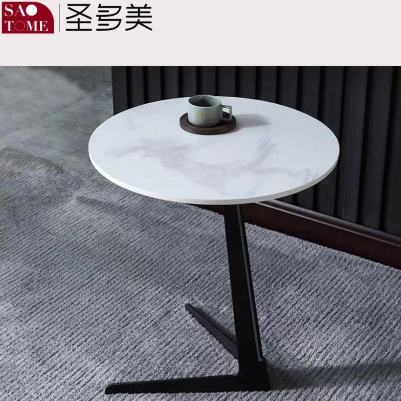 Modern Minimalist Living Room Furniture Slate/Marble Round Coffee Table Side Table