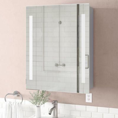 Single Door Medicine Cabinet Home Decor Bathroom Vanities LED Mirror Cabinet MDF Stainless Steel Bathroom Cabinet