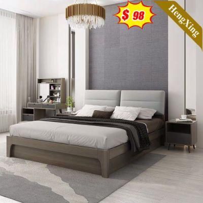 Luxury Chinese Home Bedroom Furniture Wardrobe Sofa King Size Comfortable Leather Double Bed