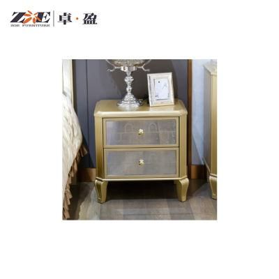 Modern Gloden Mirror Nightstands for Bedroom