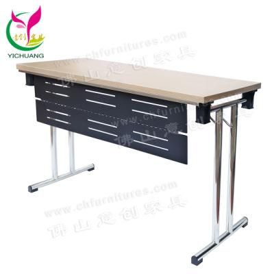 Yc-T188-03 Commercial Stainless Steel Folding Conference Meeting Table with Melamine Wood Top