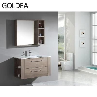 Hot Selling Modern Wall Mount Storage Melamine Bathroom Vanity and Sink Cabinet with Mirror