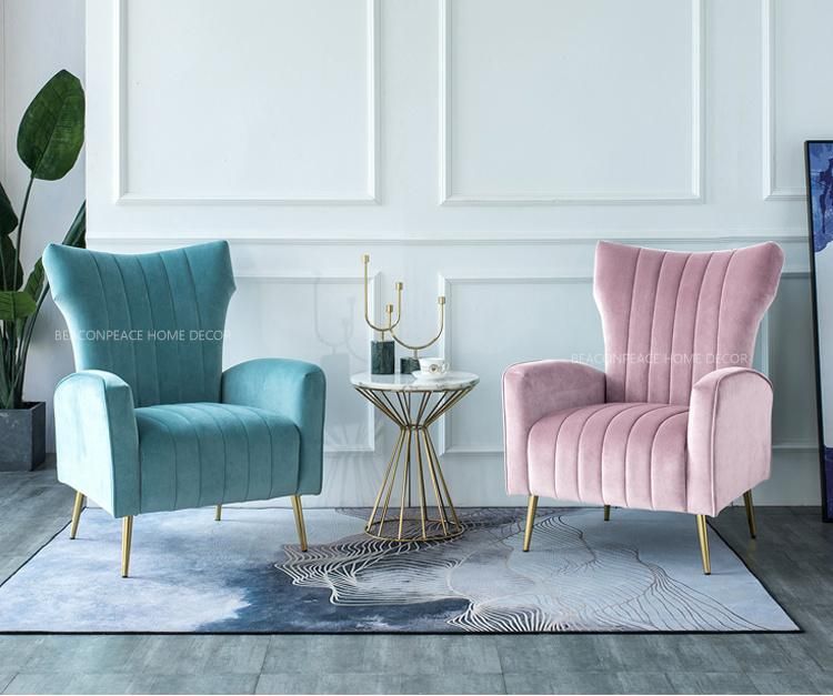 Modern Living Room Single Velvet Armchair Office Accent Chair