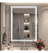 20 X 28 Inch LED Mirror for Bathroom, Adjustable 3 Colors White Warm Natural Lights Vanity Fog Free Dimmable Lights Brightness Memory Mirror