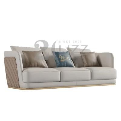 American Style New Fashioned Luxury Hotel Home Furniture Sectional Modern Living Room Geunine Leather Sofa with Chaise