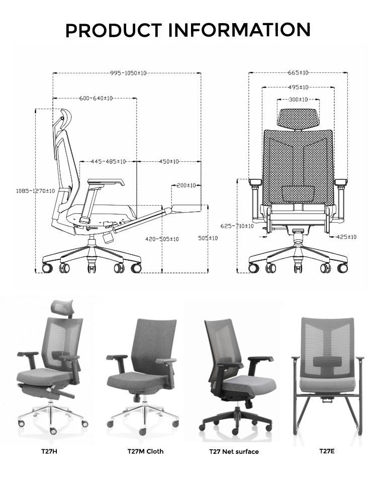 Ergonomically Designed Office Computer Desk Swivel Mesh Chairs Commercial Office Furniture