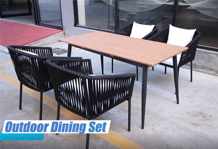 Modern Outdoor Wooden Table Set Garden Upholstery Dining Furniture