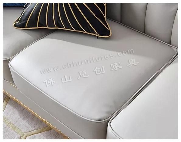 Hyc-Sf06 European Style Home Furniture Luxury Modern Leather Couch Living Room Sofa