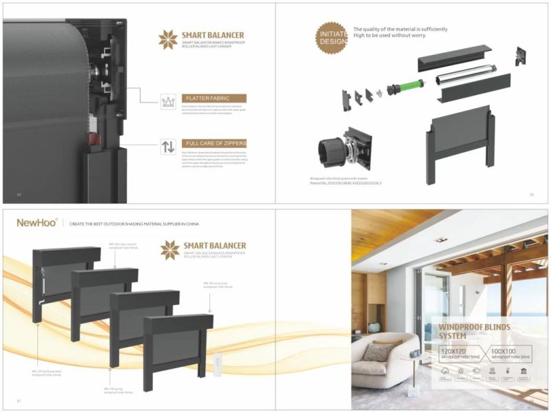 Zip Track High Performance Roller Blind for Security for Security Exterior Decorative Fabric for Security Chain Control Hand Operated Chain Control