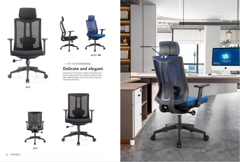 Ergonomic Modern Aluminum Base Executive Computer Desk Rolling Office Chair